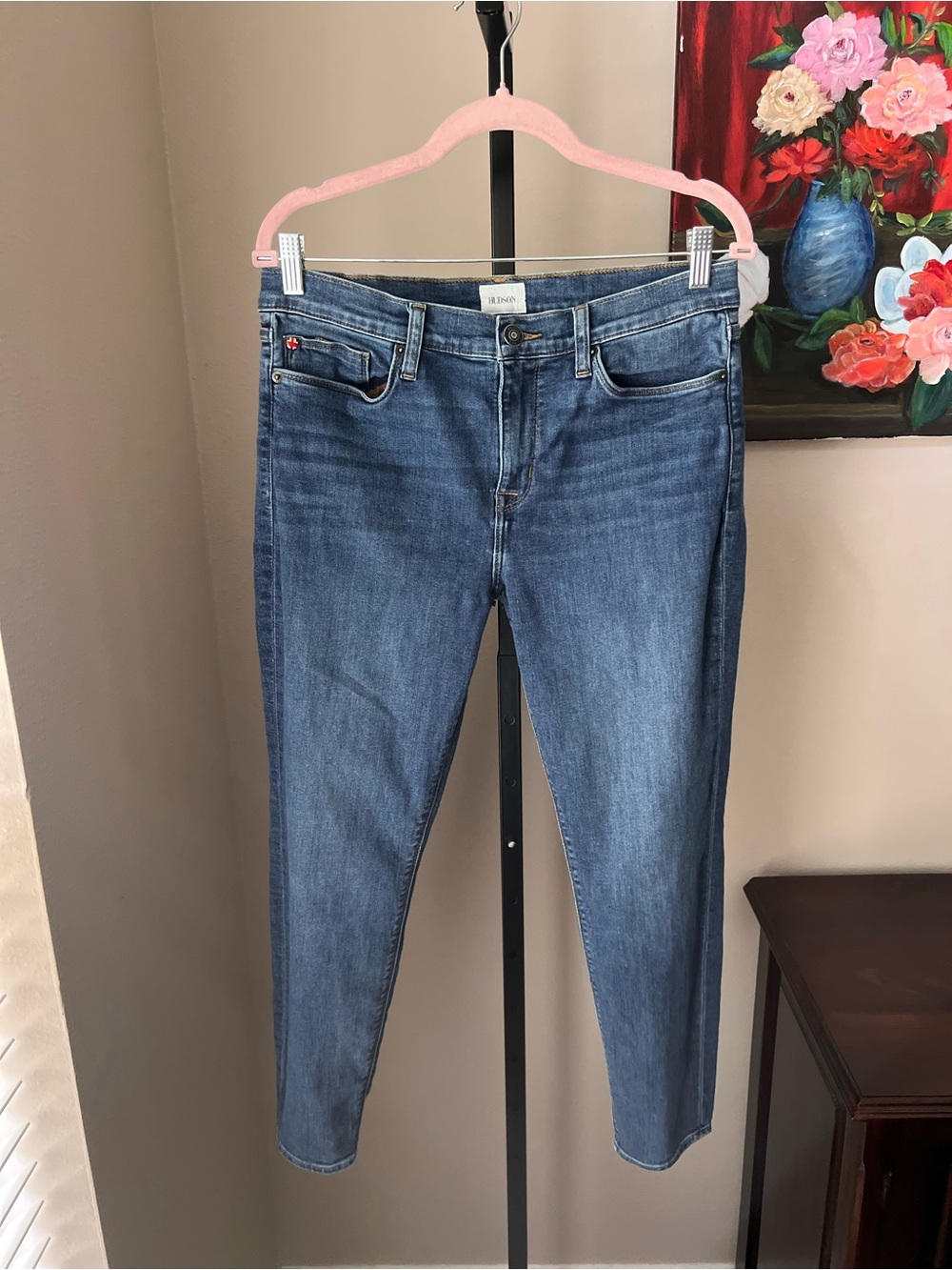 Hudson Women's Blue Stretch Slim Natalie midrise ankle Jeans